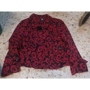 La Vita Womens Blazer SZ Medium Red & Black